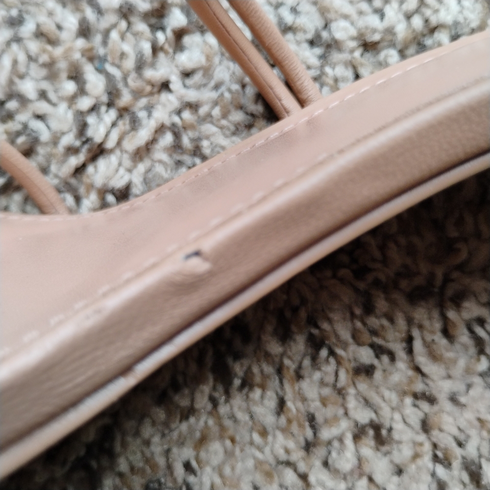 NEW Marc Fisher LTD Davia Square Toe Heel Nude Leather Size 9.5 Elegant Chic - Picture 6 of 7